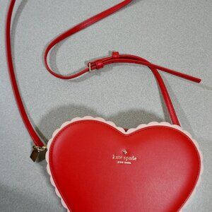 Kate Spade "Yours Truly Chocolate Heart Novelty Bag" Red W/ Pink Trim, Chocolate